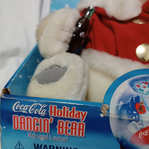 Collectible plush Thirsty Bear by Coca Cola used, 1999 Christmas edition