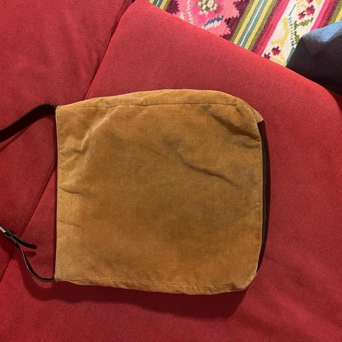 Lollipop crossbody bag like new, brown velour