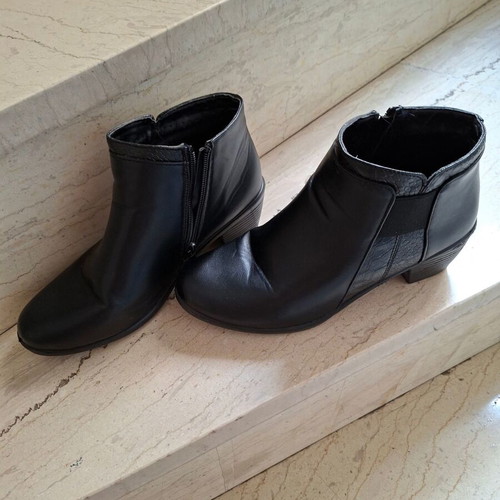 Leather ankle boots black like new, size 38