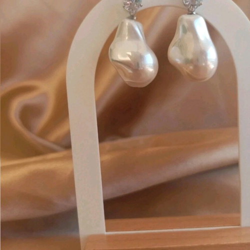 Pearl earrings with diamond new, 925 silver