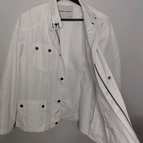 Zara Basic women's white windbreaker jacket like new, size L