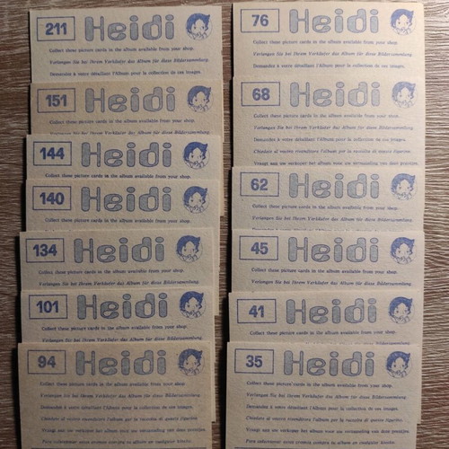 Panini Heidi 1979-1980 stickers used, pack of 13
