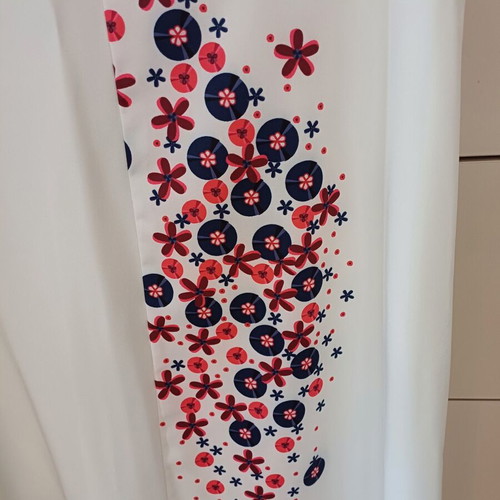 Midi white dress new with subtle design and asymmetric neckline size M