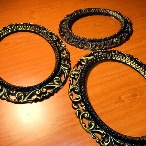 Baroque style wall frames used, set of 3 pieces