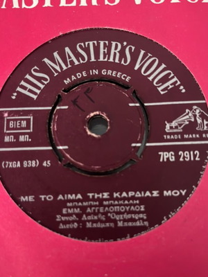 Μανώλης Αγγελόπουλος Me Το Αίμα Της Καρδιάς Μου βινύλιο μεταχειρισμένο, λαϊκό