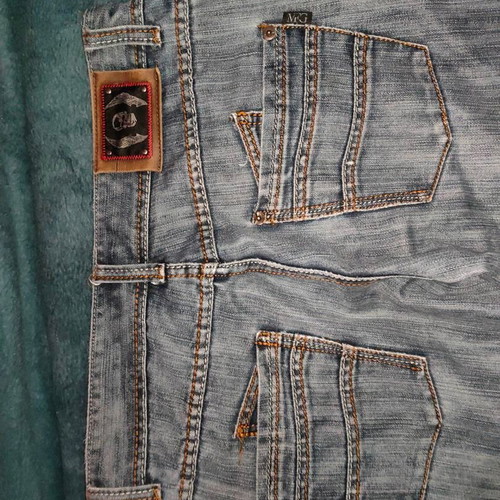 Vintage MTNG jeans size 33 like new, distressed grey-blue