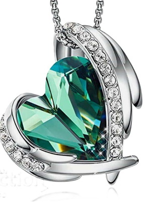 Elegant heart necklace new with zircon and Swarovski crystals