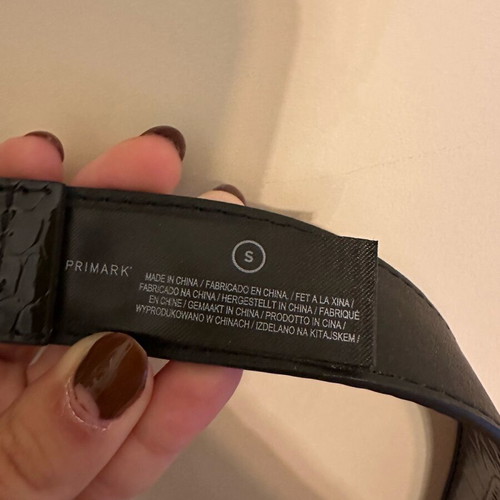 Crocodile patent leather belt new, adjustable, black Primark