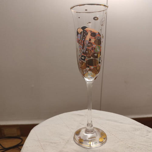Goebel collectible champagne glasses Gustav Klimt – from museum – brand new