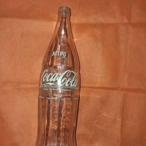 Coca-Cola glass bottle 1 liter used vintage collectible