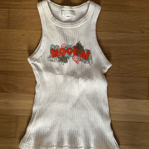 Kookaï Ribbed Tank Top XS like new, white, vintage Y2K style