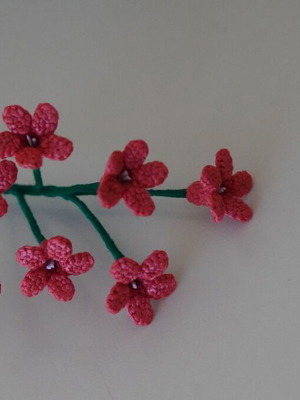 Πλεκτό μπουκέτο από κοραλλί λουλούδια καινούργιο