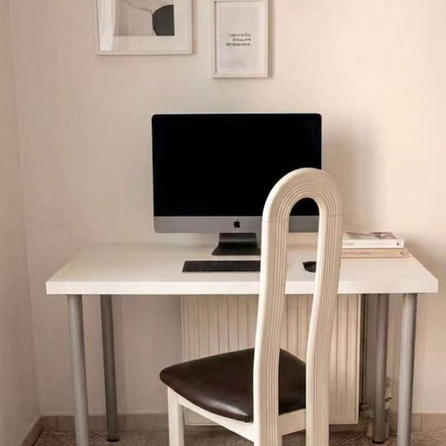 Desk and chair set like new, minimalist design, white surface