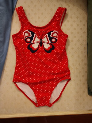 Mothercare Girls' One-Piece Swimsuit 110 cm Age 4-5 Like New Red