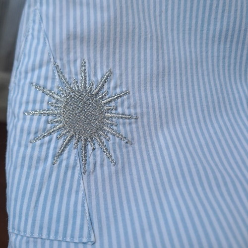 La Martina shirt like new, sky blue and white with embroidered logo