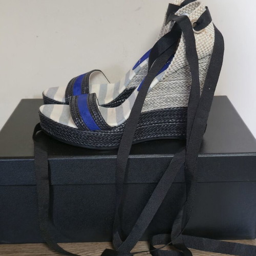 Marella women's platform sandals like new, beige and blue, size 38