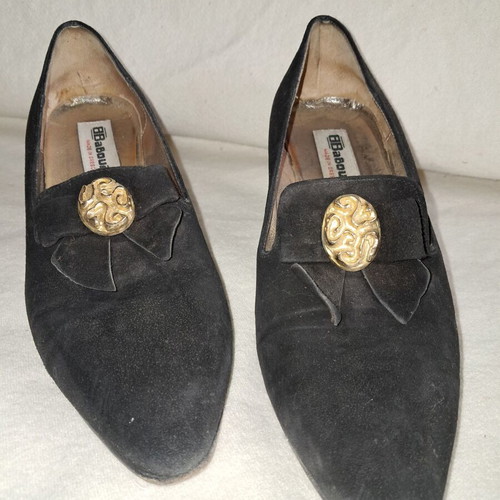 Baboulas suede closed black pumps used, size 38