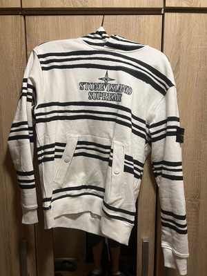 Stone Island x Supreme hoodie, black and white, size M