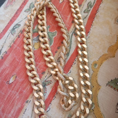 Statement Cuban Curb Link Necklace new, faux bijoux finish