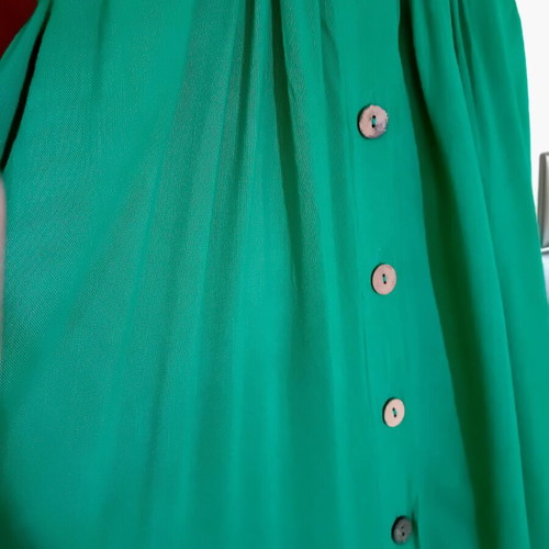 Linen maxi dress emerald green, like new, medium to large