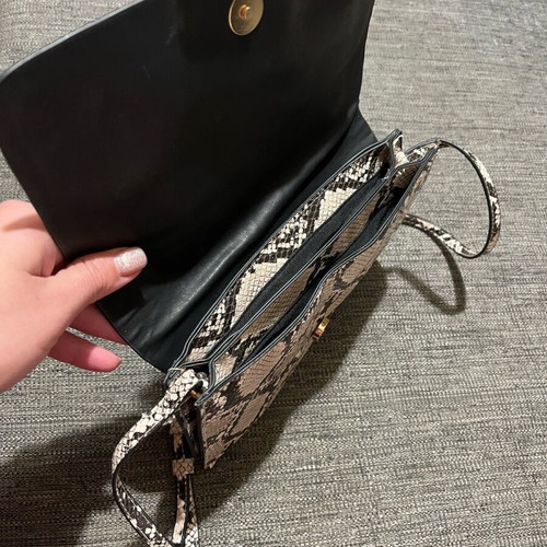 Mango snake pattern crossbody bag like new, white and gray