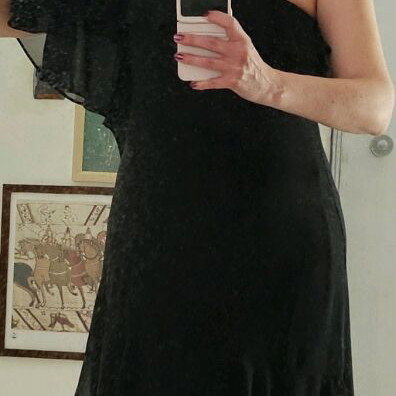 Little black dress Zara like new, black asymmetrical dress with ruffles