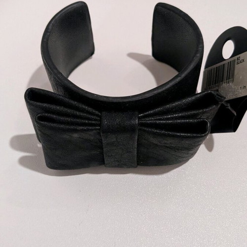 Black cuff bracelet new made of leatherette