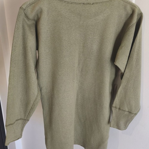 Vintage military thermal top, large, olive green