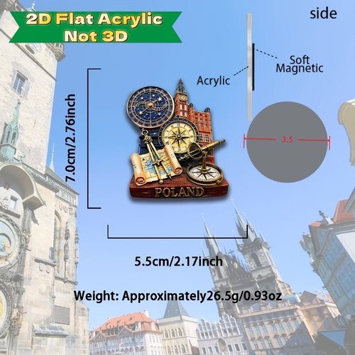 Flat magnet from Poland new, sealed packaging