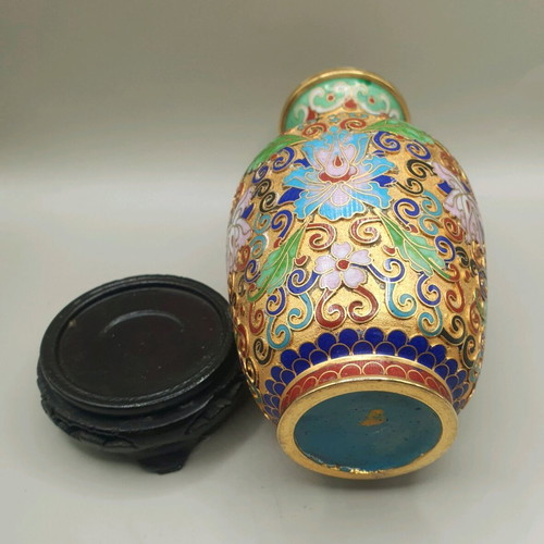 Cloisonné vase like new, 13.5 cm