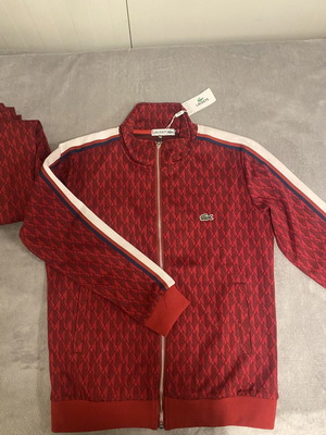 Lacoste Monogram Tracksuit Red 100% Cotton, New