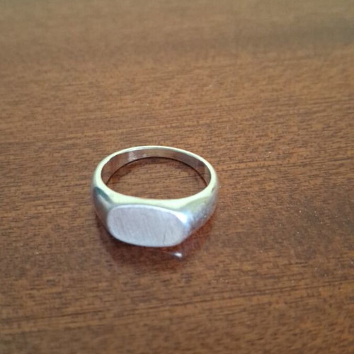 Copper ring in silver tone like new