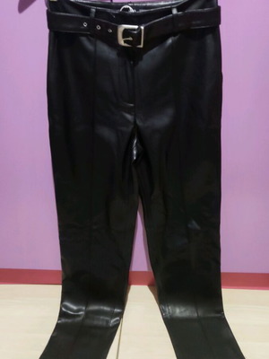 Mangi women's leather-look pants XS new, black