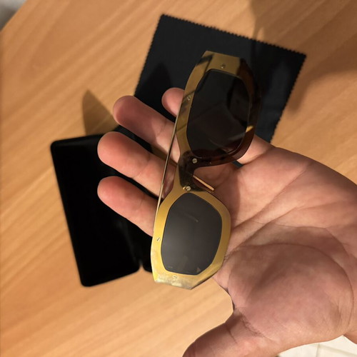 Versace unisex gold sunglasses with case and cloth