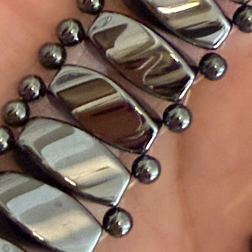 Hematite choker vintage handmade necklace 47 cm