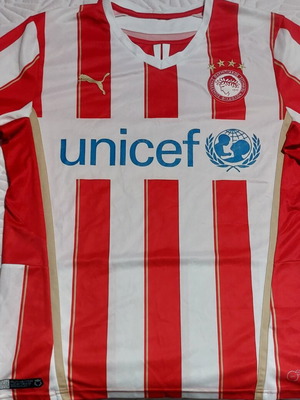 Olympiacos 2013-2014 Home Jersey, Puma, UNICEF sponsor