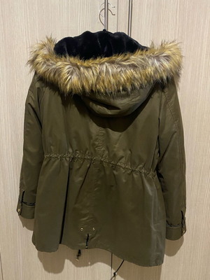Winter olive jacket used, warm, size L