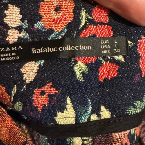 Zara floral skort new with crystals on the belt