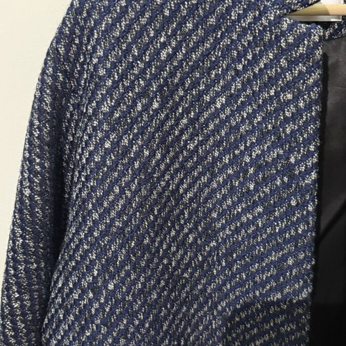 Oversized Mango coat medium, like new, navy blue gray textured knit