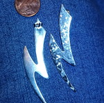 Silver handmade lightning bolt earrings like new
