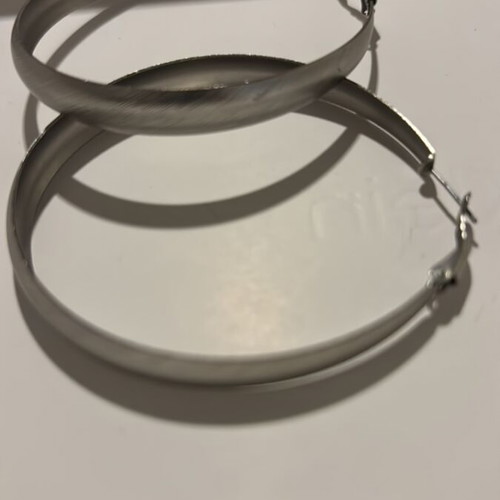 Earrings large hoops silver matte color new