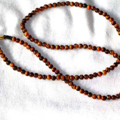 Gold necklace tiger's eye 14K 585 new with clasp Indico Jewels