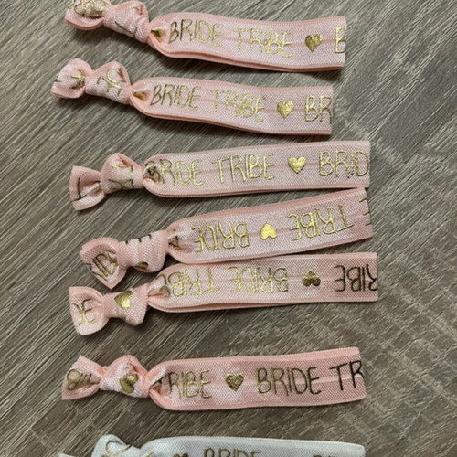 Bachelorette party set with Would She Rather game and Bride Tribe and Bride bracelets new
