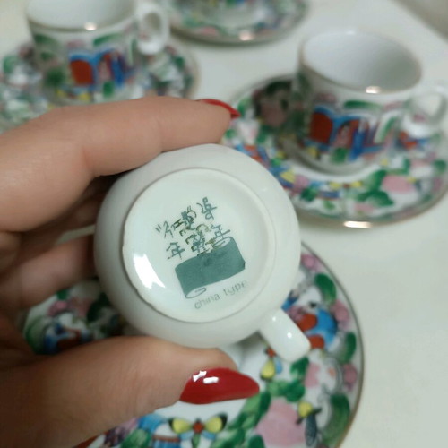 Vintage Chinese porcelain coffee set new