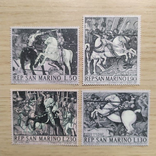 Пощенски марки San Marino 1968 неизползвани нови, пълна серия The Battle of San Romano