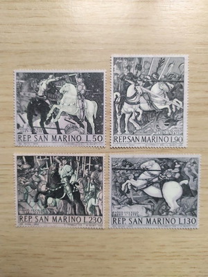 Пощенски марки San Marino 1968 неизползвани нови, пълна серия The Battle of San Romano