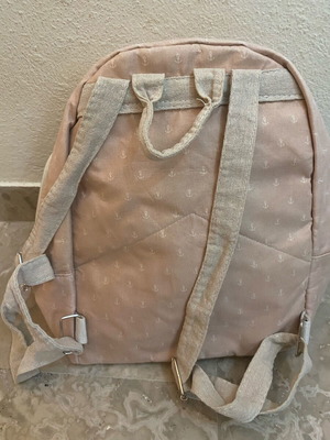 Cotton pink backpack like new, handmade