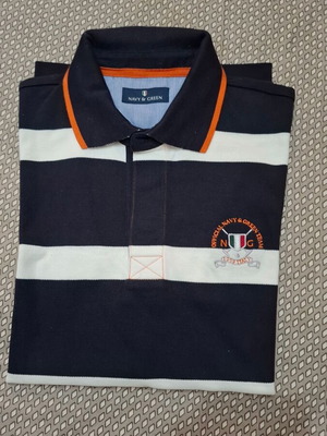 Navy & Green shirt size M like new, blue and white