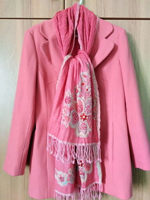 Mia wool coat pink new, size L