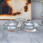 Glass tealight candle holders set of 3 minimal design like new
